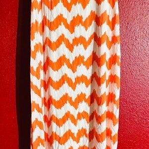 Bobbie Brooks Orange And White Summer Dress, Size L